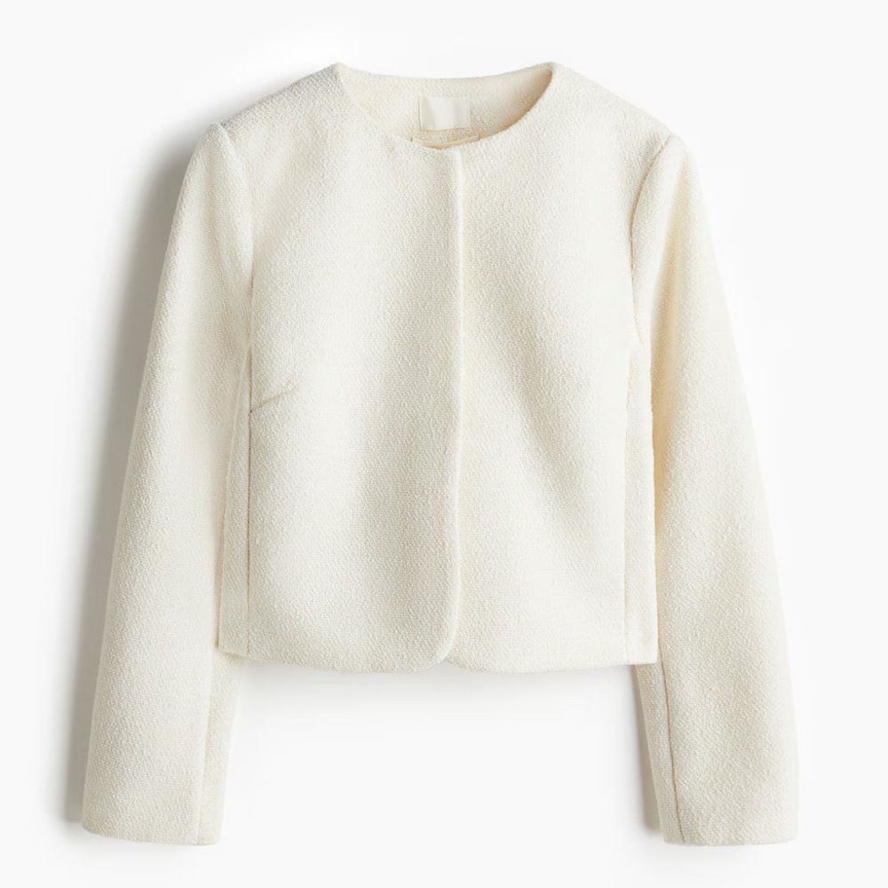 H&M white textured jacket.